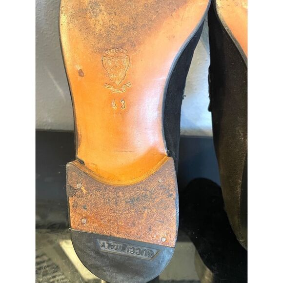 Gucci Black Suede Leather Trimmed Bit Men’s Loafers Made in Italy Size 43/9.5 M - Picture 14 of 15